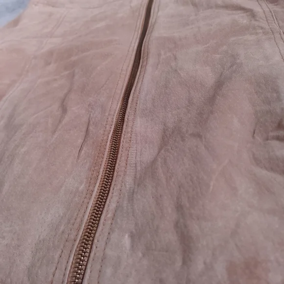 Suede Zip-Front Jacket in Tan Cleo Leather - Picture 6 of 10